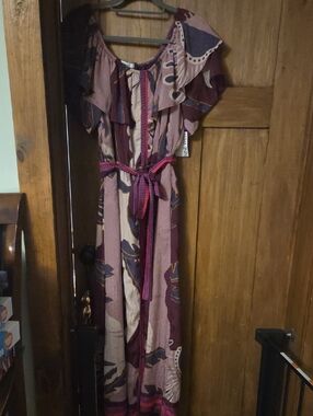 Nine West Mauve Floral Peasant Dress